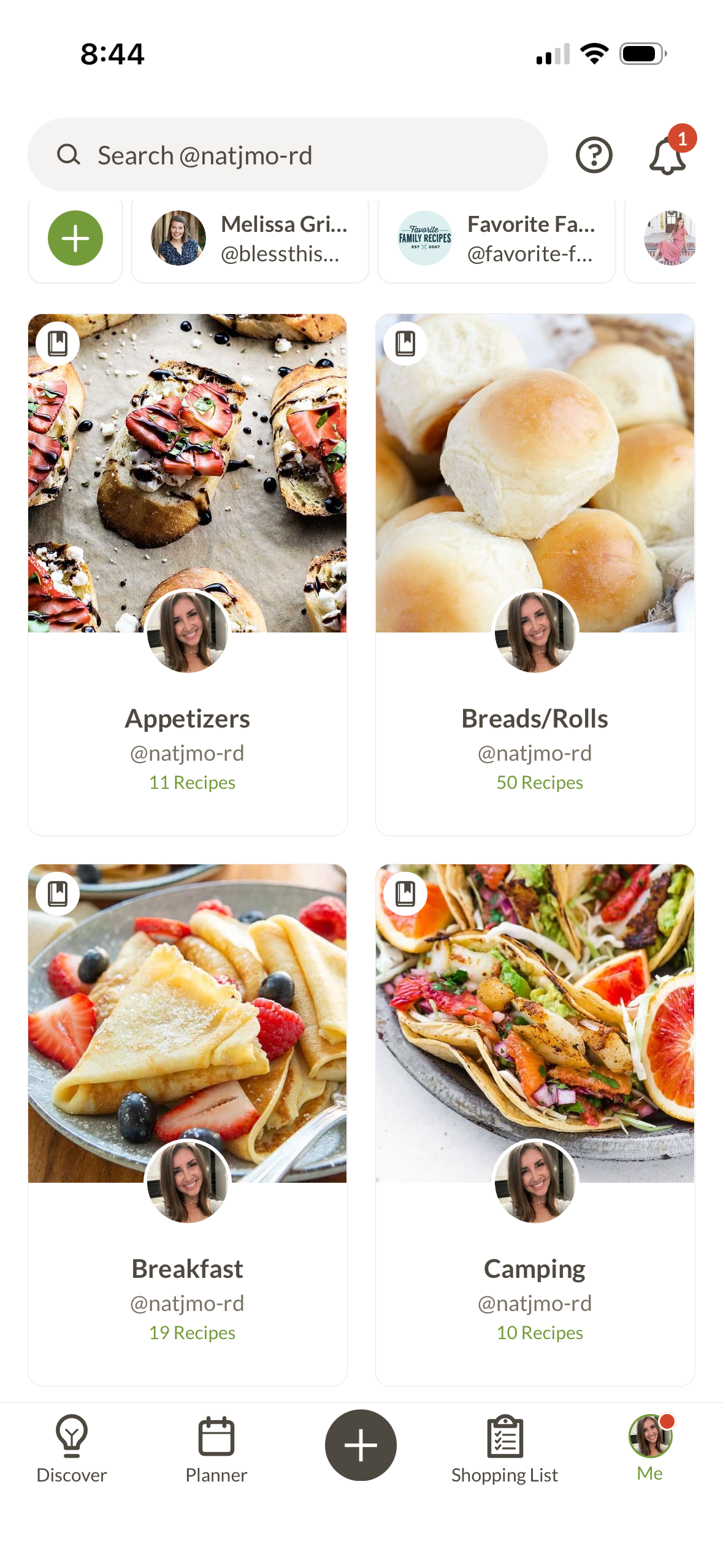 Cookbook collection in the Prepear iPhone app